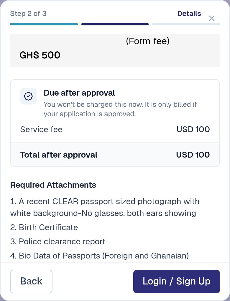 Dual citizenship fees on the official Ministry of the Interior e-services portal