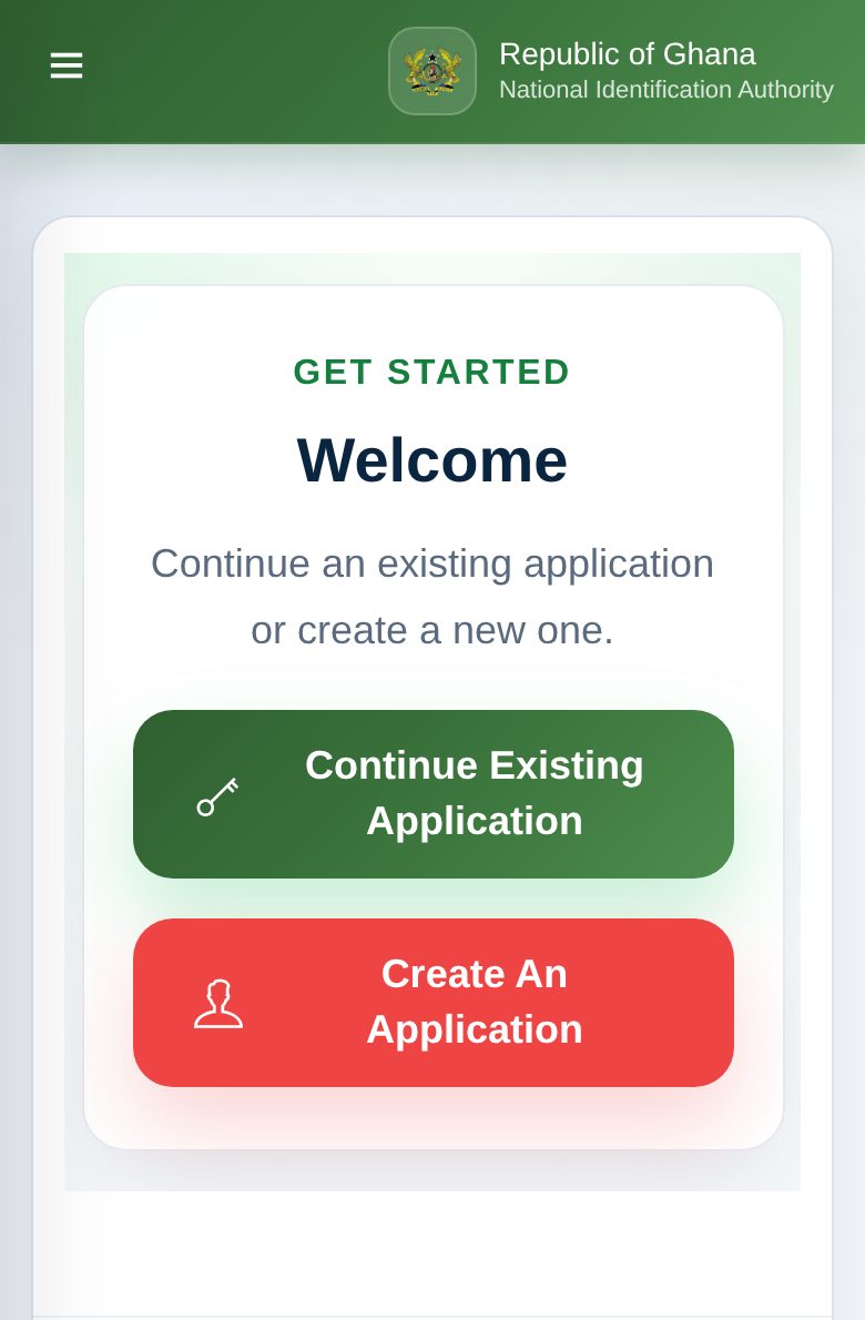 The official NIA application portal
