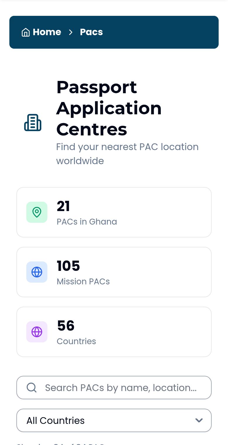 The official list of application centres